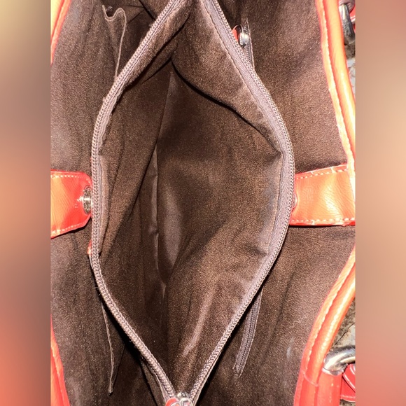 Coach Peyton Signature Logo Heritage Authentic Tote with Orange Leather Trim! 🧡 - Picture 9 of 14